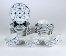 Royal Copenhagen, 'Musselmalet, halvblonde', testel af porcelæn (24)