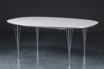 Piet Hein/Bruno Mathsson. Super Ellipse spisebord med tillægsplader (3)