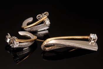 Smykkesæt med diamanter af 14 kt. guld og hvidguld (3)