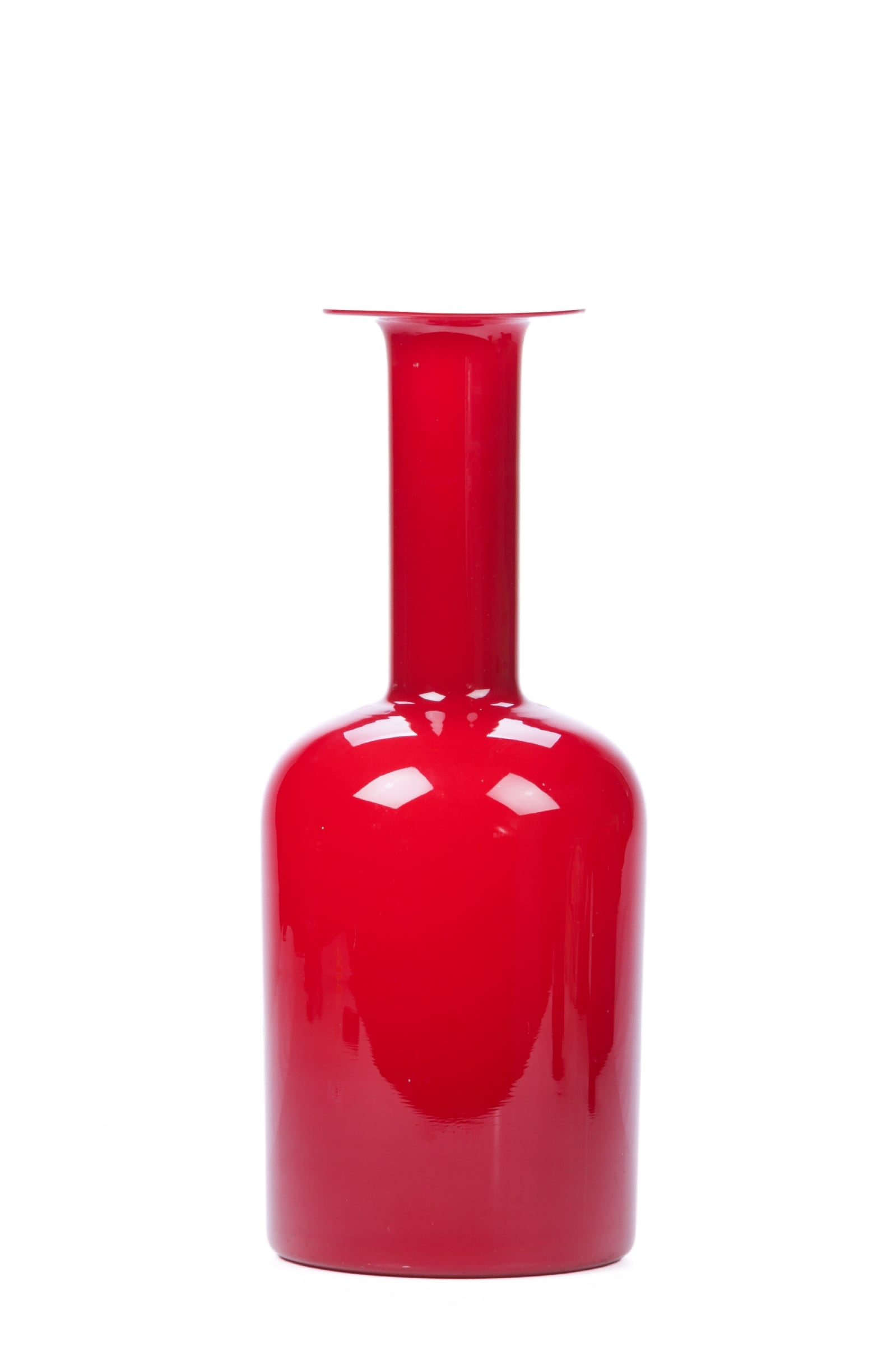 Otto Bauer, Holmegaard/kastrup. Floor vase Red/white