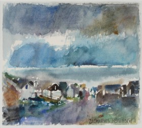 Zacharias Heinesen (b. 1936). Lot from the Faroe Islands - watercolor