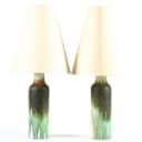 Marcello Fantoni. Pair of table lamps in glazed stoneware. 2nd half of the 20th century. (2)