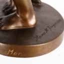 Hans N. Jørgensen. Girl and mouse. Sculpture of patinated bronze (cd)