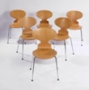 Arne Jacobsen. A set of six chairs, 'The Ant', model 3101 Shells of veneered beech. (6)