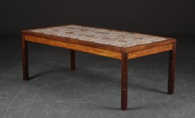 Rosewood coffee table with tiles, 1960-70s