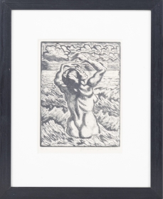 Jens Ferdinand Willumsen: Badende kvinde set fra ryggen,