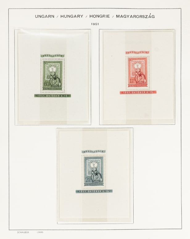 LOT 62. HUNGARY. 1871-1999. Very nice and well-stocked unused/mint collection in 6 Schaubek albums