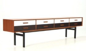 Unknown furniture manufacturer. Low sideboard with eight drawers.