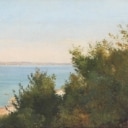 Carl Frederik Aagaard. Fjord scene. Oil on canvas.