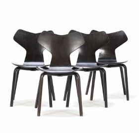 Arne Jacobsen (1902-1971) for Fritz Hansen: Fire 'Grand Prix' stole, model 4130 (4)