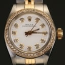 Rolex dameur i 18 karat guld/stål med Diamanter
