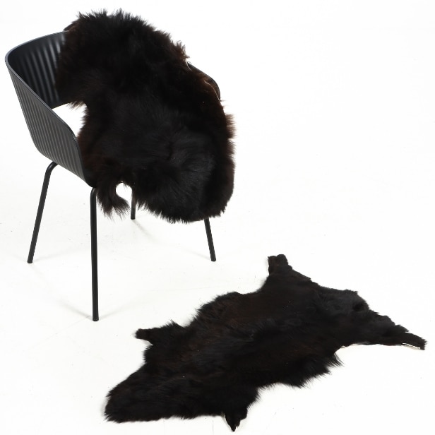 Two lambskin coats, small. Dark brown