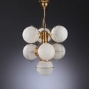 Italian pendant light from the 80s made of brass and glass