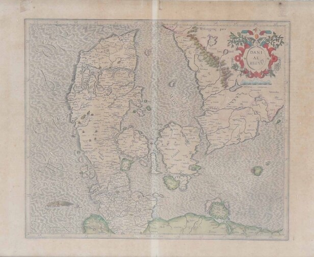 Fem håndkolorerede kort over Danmark og danske byer, 1700-tallet (5)