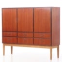 Skænk / dækketøjsskab af teak og eg, 1950-60'erne