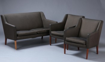 Ukendt møbelproducent. Sofa samt to lænestole. (3)