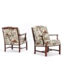 Espe furniture. Four armchairs of dark stained oak (4)