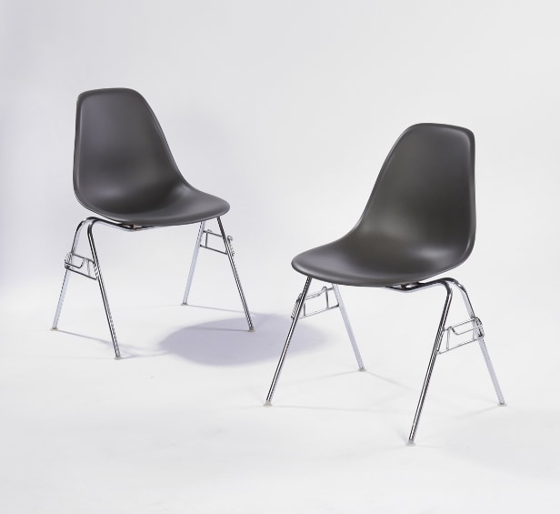 Eames skalstole Model DSS seks styk antrasit grå (6)
