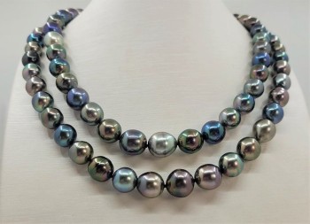 Tahiti pearl necklace in solid silver