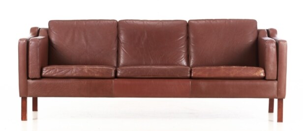 Tre pers. sofa, brun læder