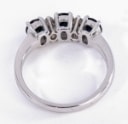 Triple sapphire and diamond ring in 18 kt. white gold, total approx. 1.50 ct.