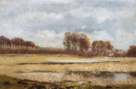 Niels Christiansen. Efterårslandskab ved Fuglesangssøen, 1905