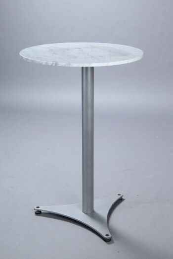 Cirkulært cafébord / spisebord, lyst marmor