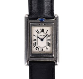 Cartier: Armbåndsur model 'Tank Basculante' af stål, ref.nr. 2386.