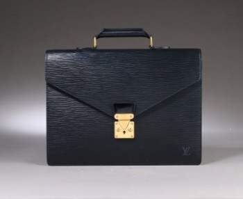 Louis Vuitton. Ambassadeur mappe/ attachetaske af sort Epi læder