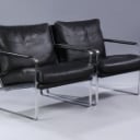 Preben Fabricius. A pair of armchairs, model 710, Conversation Chair in black leather (2)
