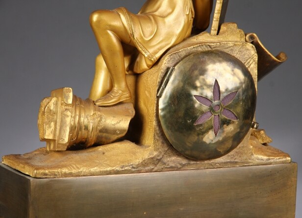 Fransk Louis Philippe kaminur af bronze, 1800-tallets midte