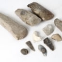 Denmark's antiquity. Collection of stone axes etc. made of flint (4)