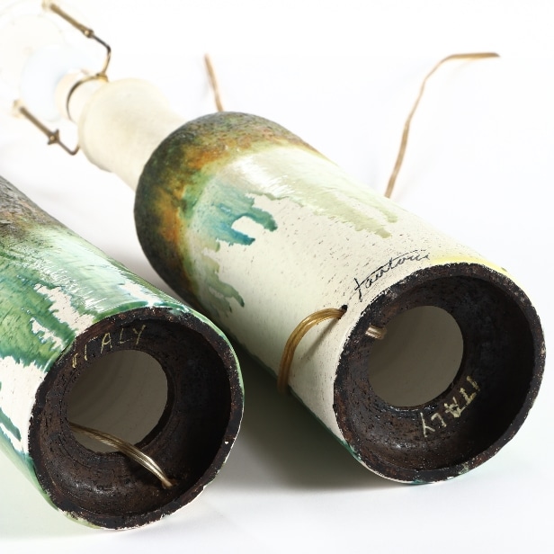 Marcello Fantoni. Pair of table lamps in glazed stoneware. 2nd half of the 20th century. (2)