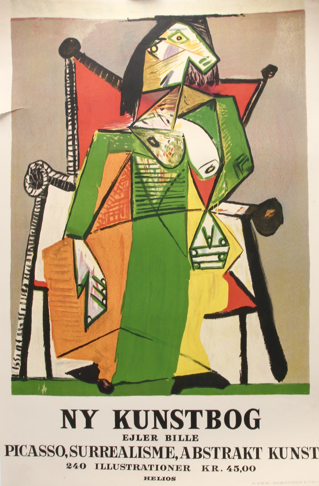 Lithographic poster. Ejler Bille 'Picasso, Surrealism, abstract art'