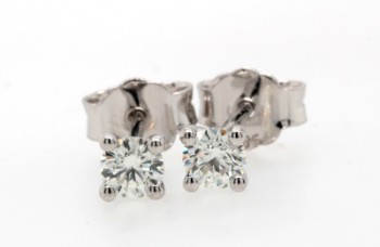 Earrings 14kt  with brilliant cut  diamonds 0.42ct