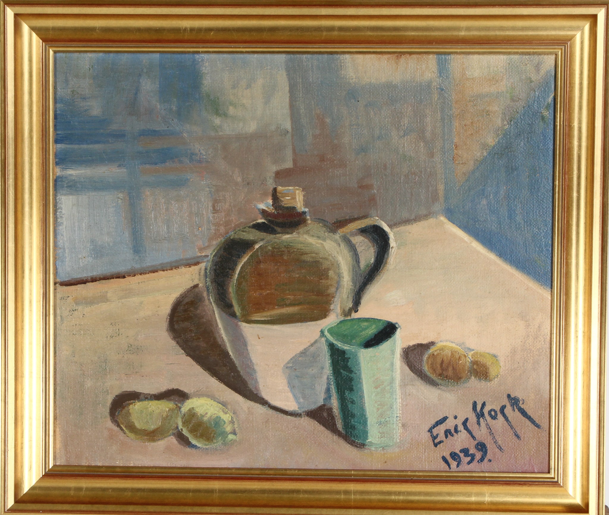 Erik Kock. Still life with lemons. Oil on canvas