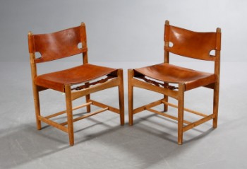 Børge Mogensen. The hunting chair. Pair of dining chairs, model 3237 (2)