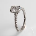 Diamond ring (lab produced) of 18 kt. white gold, ring size 52