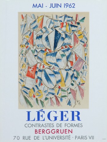 Fernand Léger. Original, fransk udstillingsplakat fra galleri Berggruen.