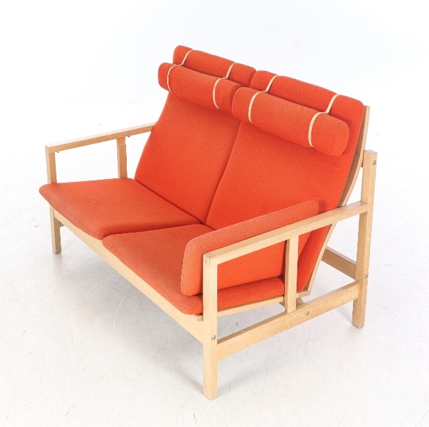 Børge Mogensen. High-backed two-seater sofa, oak, model 2252