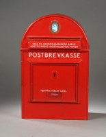 Drastisk Mechanics ulykke Gammel postkasse af rødlakeret metal - Lauritz.com
