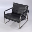 Preben Fabricius. Armchair, model 710, Conversation Chair in black leather