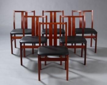 Dansk møbelproducent. Spisestole af massivt  teaktræ. (6)
