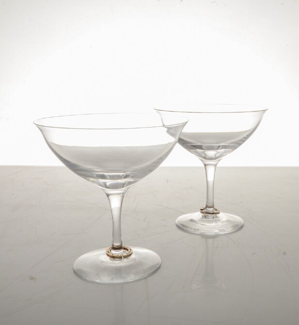 Efva Attling för Orrefors. Två champagneglas (2) 