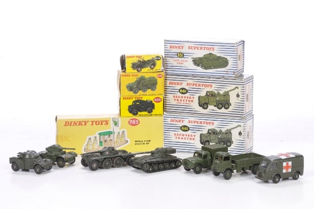 Collection Dinky Toys military model cars. 1950/60/70s. (13) (13