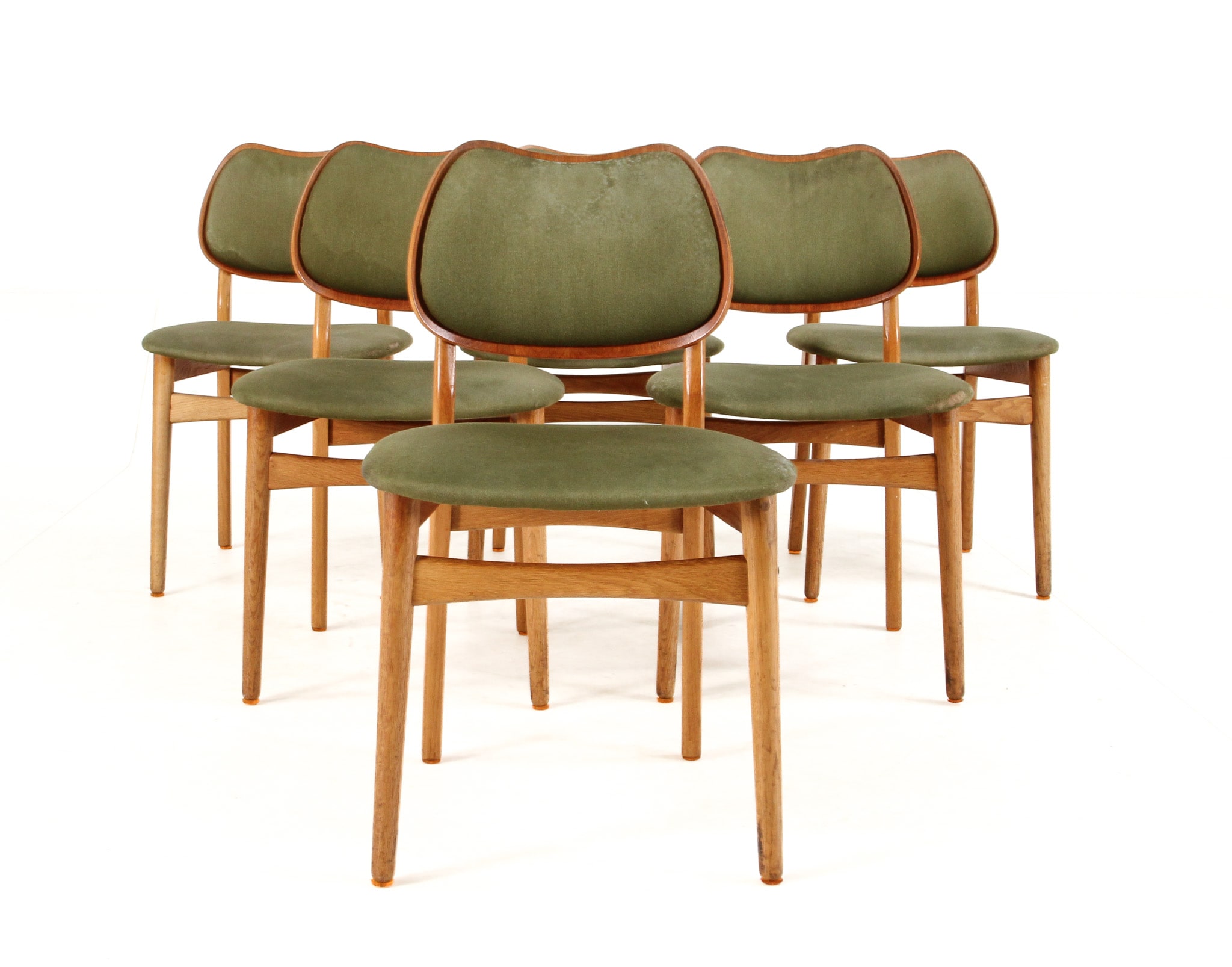 Danish furniture manufacturer. Dining chairs, teak / oak (6)