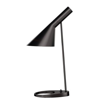 Arne Jacobsen. AJ bordlampe af sortlakeret metal