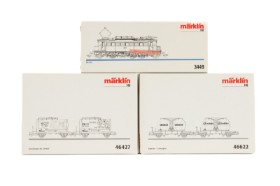 Märklin 3449+46427+46622 HO: Electric locomotive BR 204, Henkel tank car set and Silo Container cars (3)