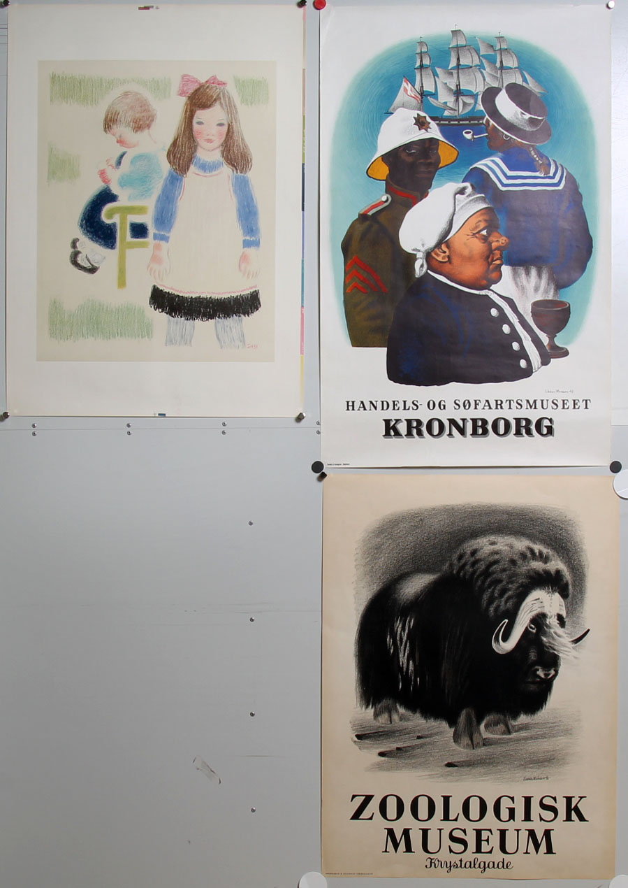 Aage Sikker Par litografiske samt Kronborg & Zoologisk Museum (3) | Lauritz.com