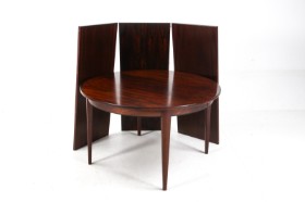 Oman Jun. Dining table with three additional plates, rosewood